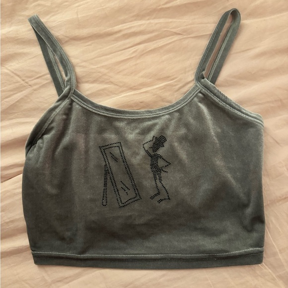 Fashion Brand Company Tops - Grey Velvet Fashion Brand Company Logo Tank